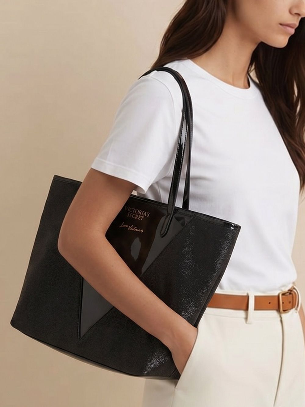 VICTORIA’S SECRET | Black Tote Bag Clear Section